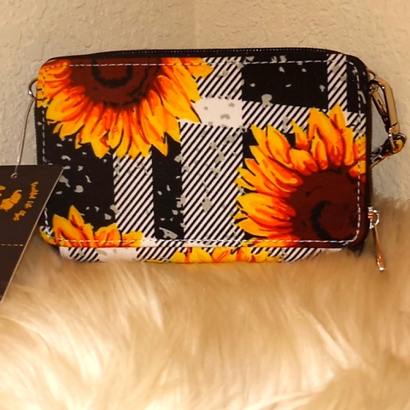 🌻 NGil Canvas Sunflower 🌻 Crossbody Wallet Bag - Picture 5 of 12